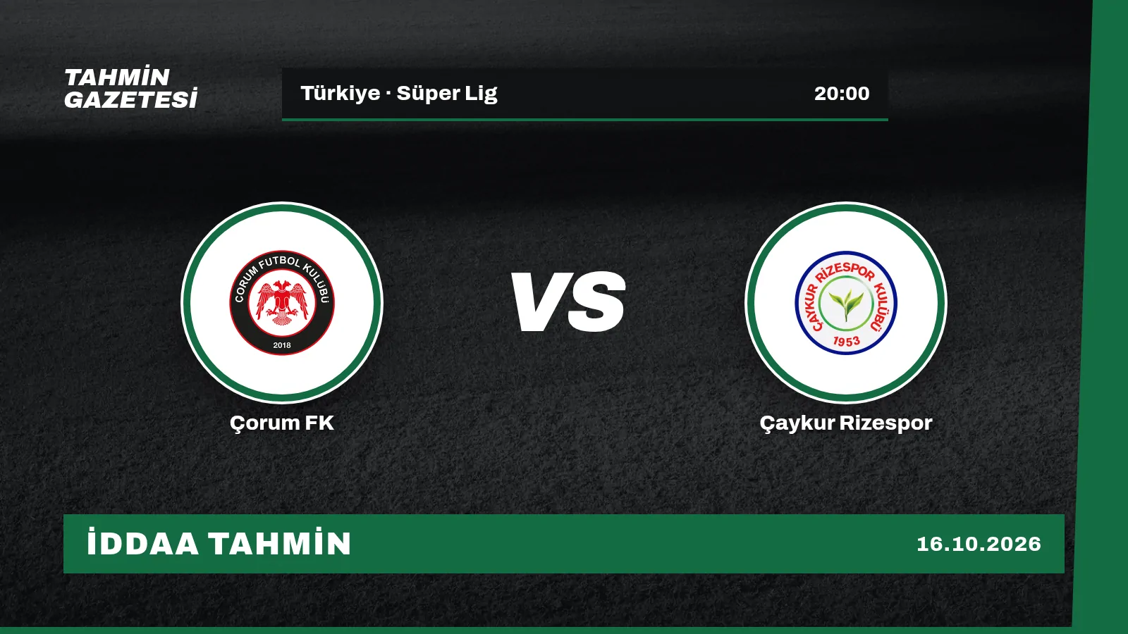 Çorum FK – Çaykur Rizespor İddaa Tahmini · 16 Ekim
