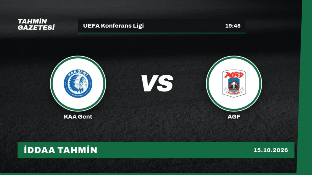 KAA Gent – AGF İddaa Tahmini · 15 Ekim