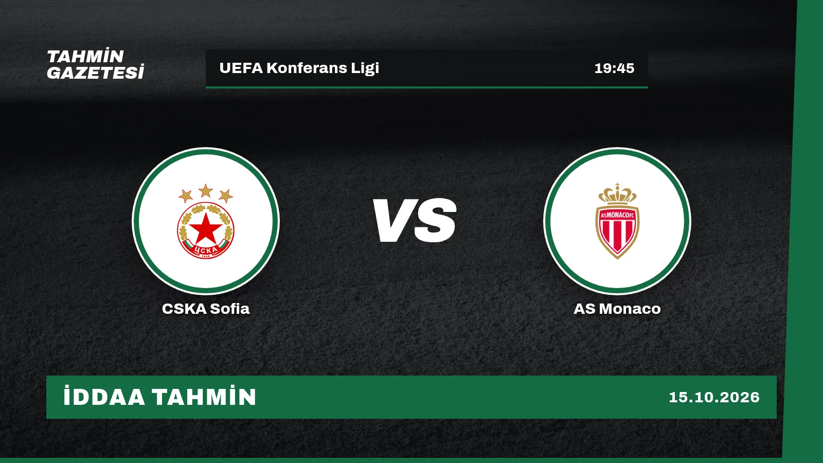 CSKA Sofia – AS Monaco İddaa Tahmini · 15 Ekim