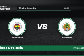Fenerbahçe – Alanyaspor İddaa Tahmini · 17 Ekim