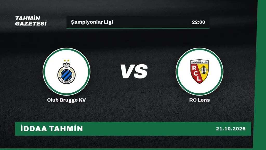 Club Brugge KV – RC Lens İddaa Tahmini · 21 Ekim