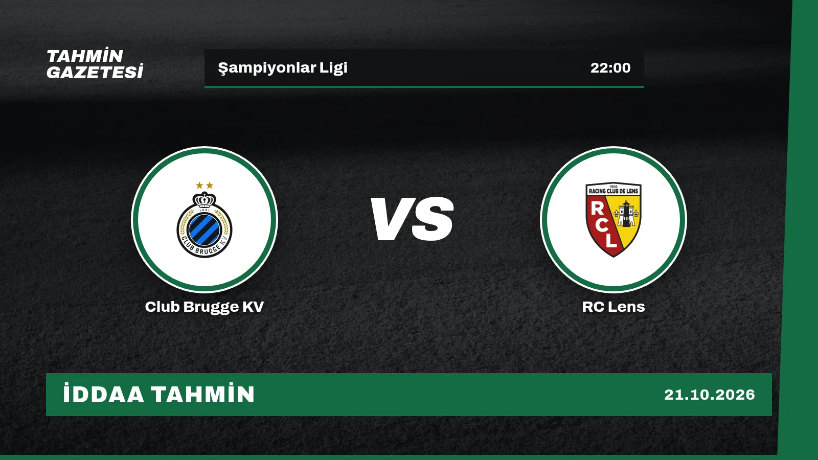 Club Brugge KV – RC Lens İddaa Tahmini · 21 Ekim