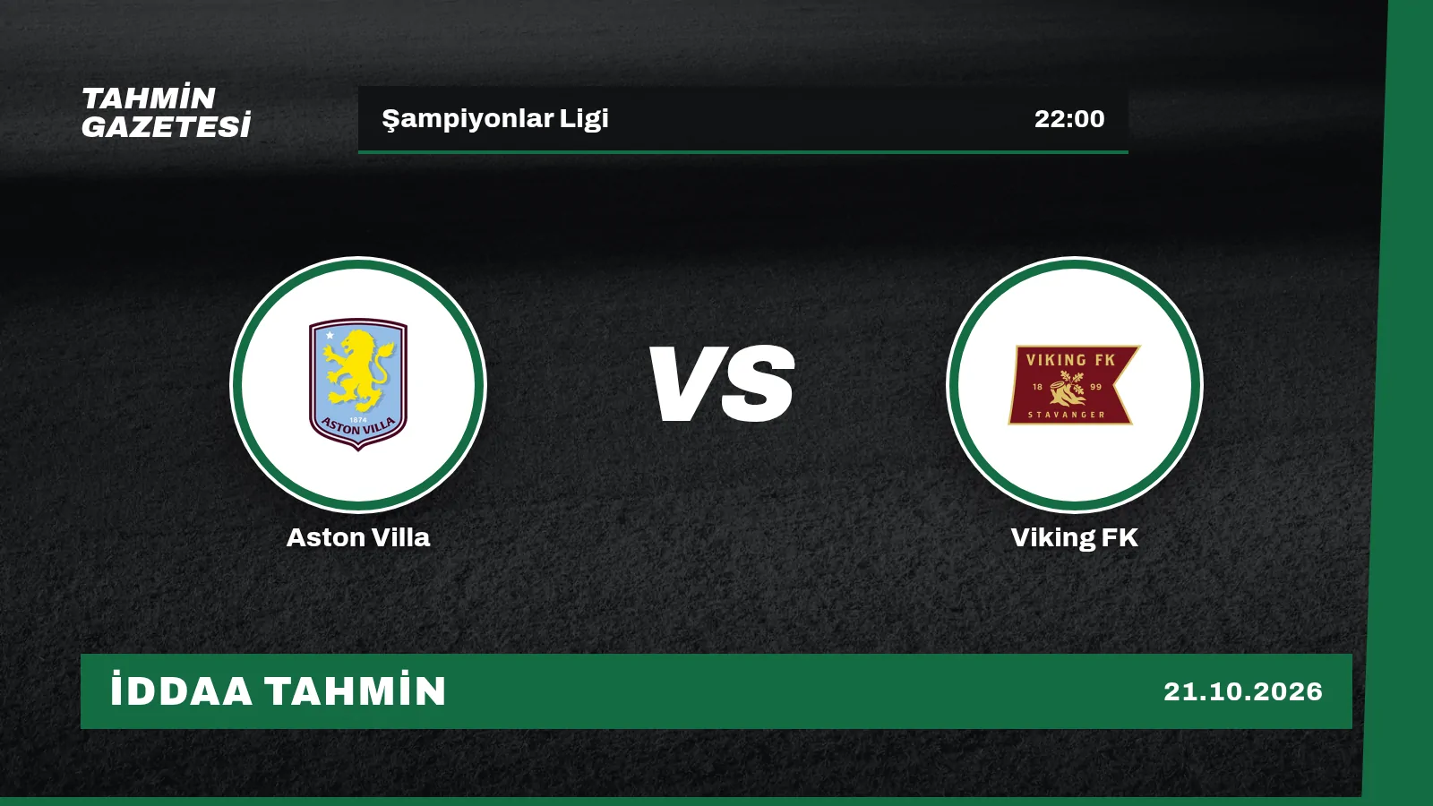 Aston Villa – Viking FK İddaa Tahmini · 21 Ekim