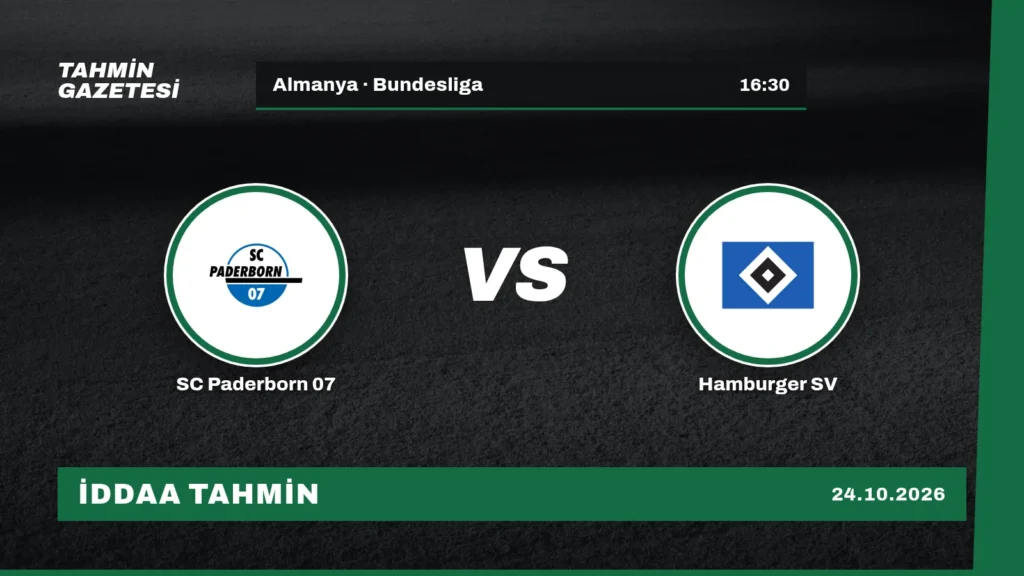 SC Paderborn 07 – Hamburger SV İddaa Tahmini · 24 Ekim