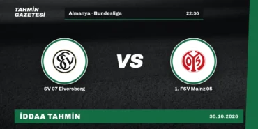 SV 07 Elversberg – 1. FSV Mainz 05 İddaa Tahmini · 30 Ekim