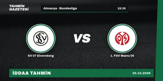 SV 07 Elversberg – 1. FSV Mainz 05 İddaa Tahmini · 30 Ekim