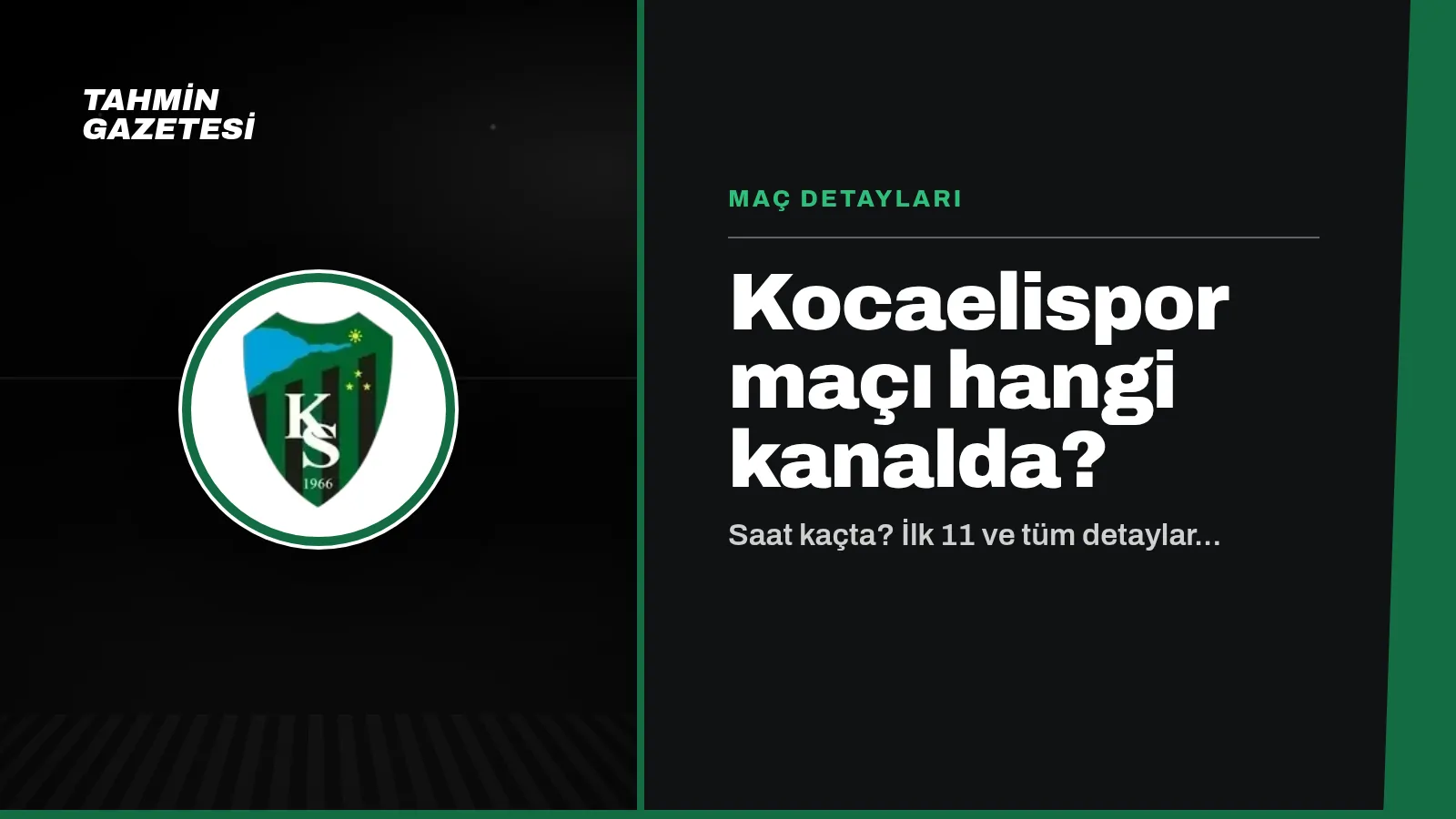 Kocaelispor Maçı Hangi Kanalda